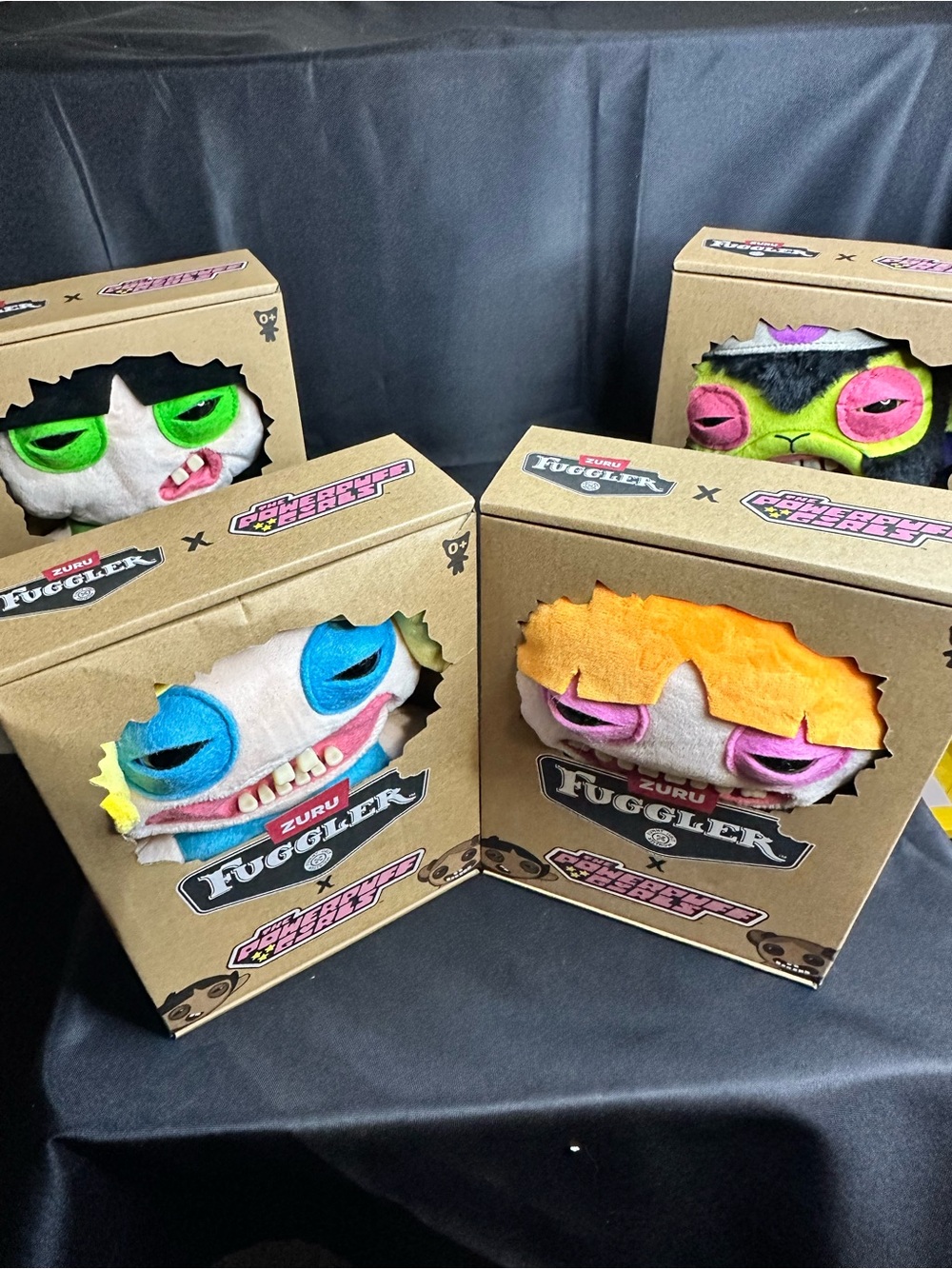 ZURU Fuggler X Powerpuff girls Plush Toy - Colorful Character Heads (Set of 4)